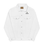 Unisex denim jacket white BB logo + back skate design